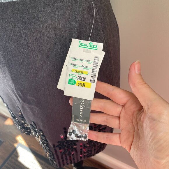 Grey Sequin Mini Skirt - Picture 6 of 6